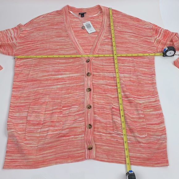Torrid pink coral spacedye boyfriend cardigan Size 1X Heather button up New NWT - Picture 10 of 15